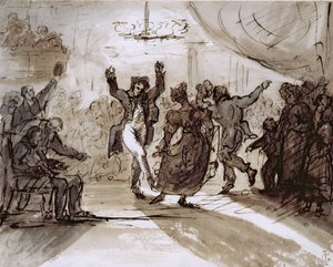 The Hunt Ball, 1820 körül (toll és szépia tinta és mosás papíron) alkotó: James Grant
