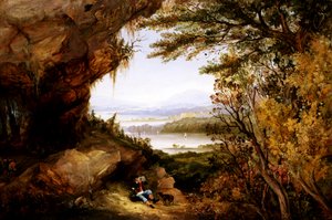 Jelenet a Hudson Rip Van Winkle-n, 1845.