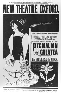 Poszter a „Pygmalion és Galatea” című előadáshoz az oxfordi New Theatre-ben, 1894. június 7-9.