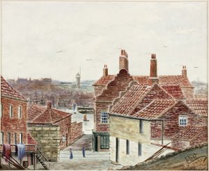 Salmons Lane a ballasztvasút felől (akvarell és testfesték, papír) alkotó: James Henry Cleet