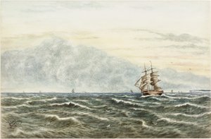 Szállítási jelenet Tynemouthból (akvarell, testfesték és ceruza papíron)