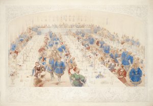 A bankett, 1839 (ceruza, wc és gouache papíron)