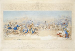 The Joust (ceruza, wc és testfesték, papír)