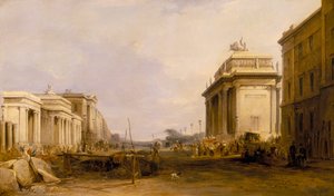 „Hyde Park Corner and Constitution Arch”, 1833 alkotó: James Holland