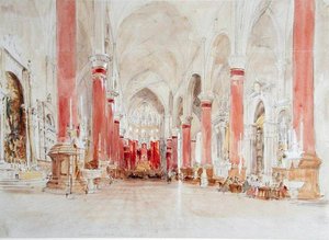 A velencei San Giovanni e Paolo templom belseje (wc grafit felett, papíron) alkotó: James Holland
