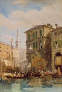 A Palazzo Dei Camerlenghi, Velence, 1835-55 körül (ceruza és akvarell) alkotó: James Holland