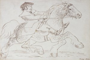 Egy lókereskedő átver egy fiatal Clydesdale-t, 1830 (szépia tinta papíron)