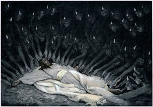 Angyalok, akik Jézust szolgálják, miután az ördög elhagyta őt, 1897 alkotó: James Jacques Joseph Tissot