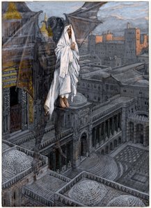 Christ Borne Up to a Pinnacle of the Temple, illusztráció a Krisztus életéhez, 1884-96 (wc és gouache kartonon) alkotó: James Jacques Joseph Tissot