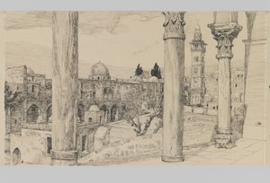 A Haram esplanade, illusztráció az Urunk Jézus Krisztus életéből (tinta és grafit kartonon) alkotó: James Jacques Joseph Tissot