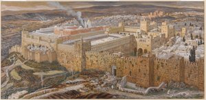 Jeruzsálem és Heródes temploma uraink idejében, illusztráció a Krisztus életéből, 1886-94 körül (wc és gouache kartonon) (lásd még: 101203)