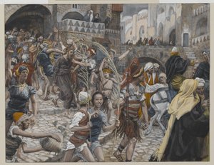 Jézus vezette Kajafástól Pilátushoz, illusztráció a mi Urunk Jézus Krisztus élete, 1886-94 (wc grafit felett papíron) című könyvéből alkotó: James Jacques Joseph Tissot