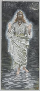 Jézus a tengeren jár, illusztráció a mi Urunk Jézus Krisztus életéből (wc grafit fölött, papíron) alkotó: James Jacques Joseph Tissot