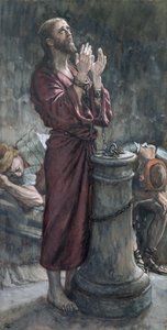 Jézus a börtönben, illusztráció a Krisztus életéhez, 1884-96 körül (Wc és gouache kartonon)