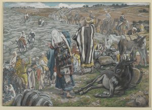 Jeruzsálemből visszatérve észreveszik, hogy Jézus elveszett, illusztráció az Urunk Jézus Krisztus életéből (wc grafit fölött, papíron) alkotó: James Jacques Joseph Tissot