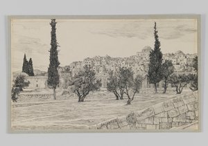 A pogányok udvarának helye, Haram, illusztráció az Urunk Jézus Krisztus életéből (tinta papíron) alkotó: James Jacques Joseph Tissot