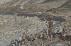 Keresztelő Szent János messziről látja Jézust, illusztráció a mi Urunk Jézus Krisztus életéből (wc grafit fölött, papíron) alkotó: James Jacques Joseph Tissot