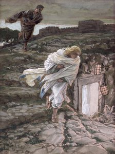 Szent Péter és Szent János Futás a sírhoz, illusztráció a Krisztus életéhez, 1886-94 körül (wc és gouache kartonon) alkotó: James Jacques Joseph Tissot