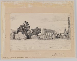 A templom feltételezett helye, illusztráció az Urunk Jézus Krisztus életéből (tinta papíron) alkotó: James Jacques Joseph Tissot