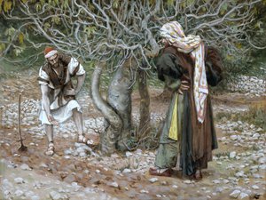 A meddő fügefa, illusztráció a Krisztus életéhez, 1886-94 körül (wc és gouache kartonon) alkotó: James Jacques Joseph Tissot