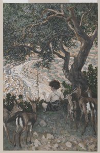 Keresztelő Szent János gyermekkora, illusztráció a mi Urunk Jézus Krisztus életéből (wc grafit fölött, papíron) alkotó: James Jacques Joseph Tissot