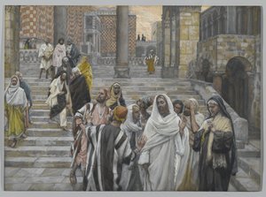 A tanítványok csodálják a templom épületeit, illusztráció az Urunk Jézus Krisztus élete, 1886-94 (wc grafit felett, papíron) című könyvéből alkotó: James Jacques Joseph Tissot