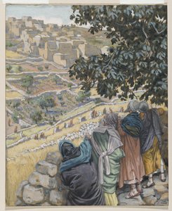 A tanítványok búzát esznek, illusztráció a mi Urunk Jézus Krisztus életéből (wc grafit fölött, papíron) alkotó: James Jacques Joseph Tissot