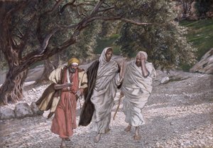 A tanítványok az emmauszi úton, illusztráció a Krisztus életéhez, 1884-96 (wc és gouache kartonon) alkotó: James Jacques Joseph Tissot