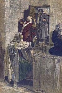 Szent Péter első tagadása – Szent Péter első megtagadása – „A mi Urunk Jézus Krisztus életéből” – 1899 James Tissot – La vie de notre seigneur Jesus Christ, Jacques Joseph (Jacques Joseph) Tissot dit James Tissot (1836-1902) alkotó: James Jacques Joseph Tissot