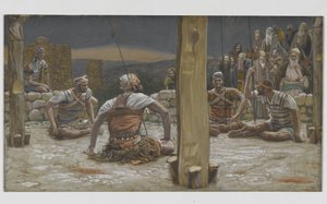 A Négy Őr leült, és nézte őt, illusztráció az Urunk Jézus Krisztus élete, 1886-94 (wc grafit felett, papíron) című könyvéből alkotó: James Jacques Joseph Tissot