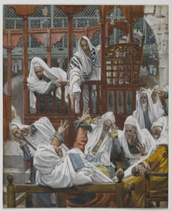 A megszállott ember a zsinagógában, illusztráció a mi Urunk Jézus Krisztus életéből (wc grafit fölött, papíron) alkotó: James Jacques Joseph Tissot