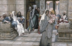 The Widows Mite, illusztráció a Krisztus életéhez, 1884-96 körül (Wc és gouache kartonon) alkotó: James Jacques Joseph Tissot