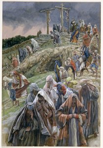 Az emberek, látva a történteket, megverték a melleiket, illusztráció a Krisztus életéhez, 1886-96 körül (guache, kartonon) alkotó: James Jacques Joseph Tissot