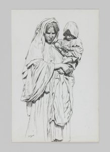 Jerikó nő és gyermeke, illusztráció a mi Urunk Jézus Krisztus életéből alkotó: James Jacques Joseph Tissot