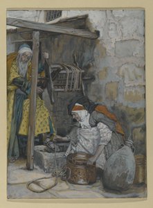 Zakariás és Erzsébet, illusztráció a Krisztus életéhez, 1886-94 körül (wc és gouache kartonon) alkotó: James Jacques Joseph Tissot