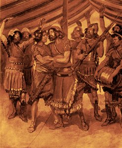 Jonatán és Dávid barátsága – Biblia alkotó: James Jacques Joseph after Tissot
