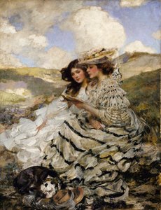 A dűnéken Lady Shannon és Kitty, kb. 1900-1910.