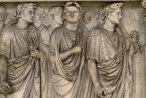 Ara Pacis Augustae, egy szabadon álló oltár csoportja özvegyek, magisztrátusok,, papok... alkotó: James L Stanfield