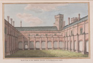 Herstmonceux-kastély, East Sussex: A zöld udvar északi nézete