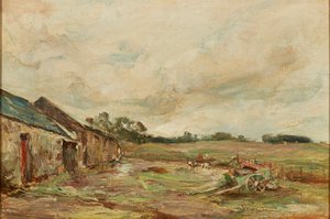 Farmyard nyáron (olaj, vászon)