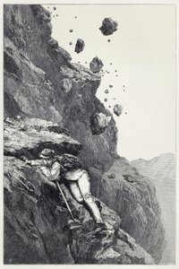 Cannonade a Matterhornon, a Scrambles-ből az Alpok között 1860-69 között, kocsma. 1871 (metszet)