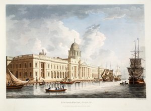 The Custom House, Dublin, 1792 (kézzel színezett metszet)