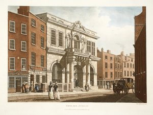 Tholsel, Dublin, 1798 (kézzel színezett metszet) alkotó: James Malton