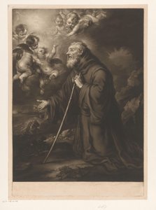 Térdelő Paolai Szent Ferenc imában alkotó: James McArdell