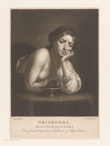 Zsigmonda Guiscardo szívével Ghismonda (cím a tárgyon)