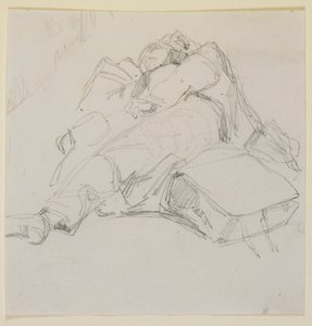 Egy férfi alszik egy halom poggyászon alkotó: James Abbott McNeill Whistler