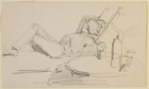 Egy férfi fekve egy ágyon alkotó: James Abbott McNeill Whistler