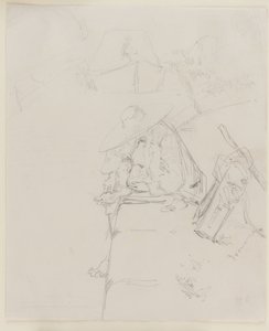 Egy férfi ül a fal szélén alkotó: James Abbott McNeill Whistler