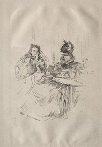 Délutáni tea, Mrs. Phillips és Mrs. Charles Whibley alkotó: James McNeill Whistler