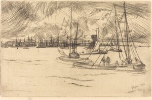 Amszterdam a Tolhuistól alkotó: James Abbott McNeill Whistler